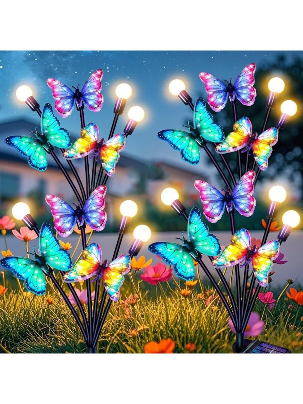 4Pack Butterfly Swaying Firefly Waterproof Solar Garden Light Outdoor Decoration